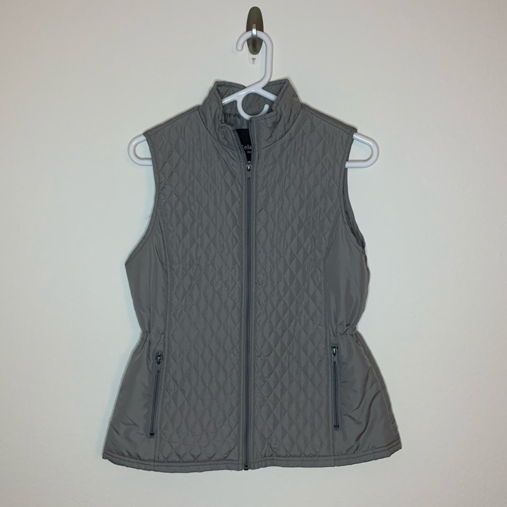Grey quilted vest